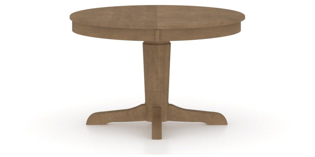 Canadel Round Dining Table 4848 with YY Base in 25 Pecan Washed, side view