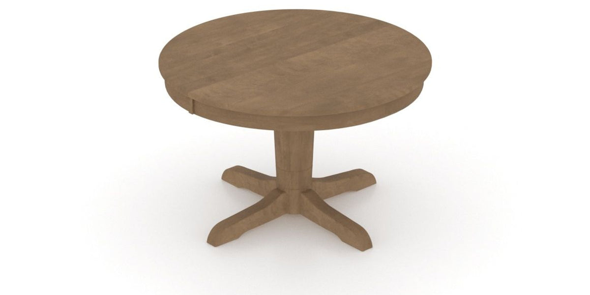 Canadel Round Dining Table 4848 with YY Base in 25 Pecan Washed, view from above