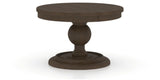 Canadel Round Dining Table 4848 with HQ Base, T Edge in 29 Hazelnut Washed, three-quarter view