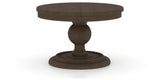 Canadel Round Dining Table 4848 with HQ Base, T Edge in 29 Hazelnut Washed, side view