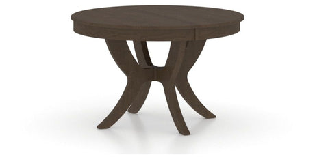 Canadel Round Dining Table 4848 with SI Base in 29 Hazelnut Washed, three-quarter view