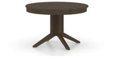Canadel Round Dining Table 4848 with XQ Base in 29 Hazelnut Washed, three-quarter view