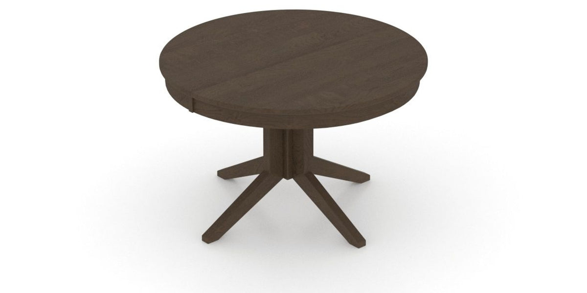 Canadel Round Dining Table 4848 with XQ Base in 29 Hazelnut Washed, view from above