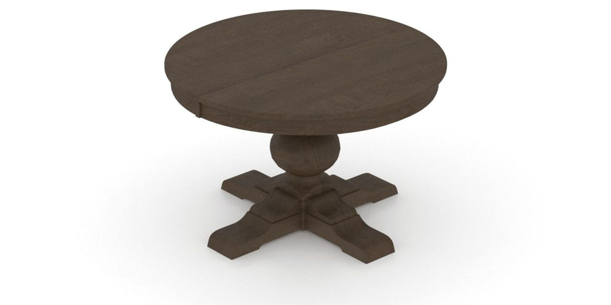 Canadel Round Dining Table 4848 with XT Base in 29 Hazelnut Washed, view from above