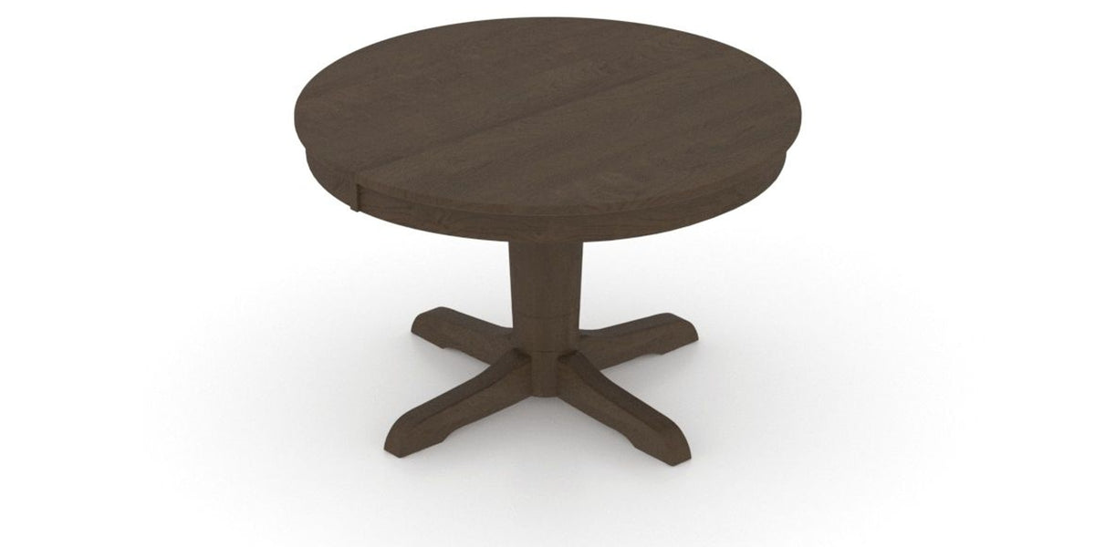 Canadel Round Dining Table 4848 with YY Base in 29 Hazelnut Washed, view from above