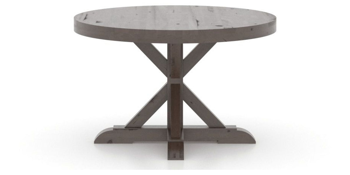 Canadel Loft Round Dining Table 4848 in 29 Hazelnut Washed, side view