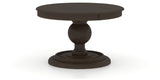 Canadel Round Dining Table 4848 with HQ Base, A Edge in 59 Davy's Grey, three-quarter view