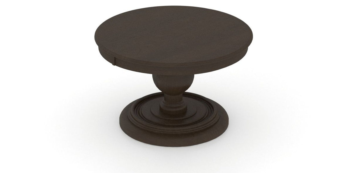 Canadel Round Dining Table 4848 with HQ Base, A Edge in 59 Davy's Grey, view from above