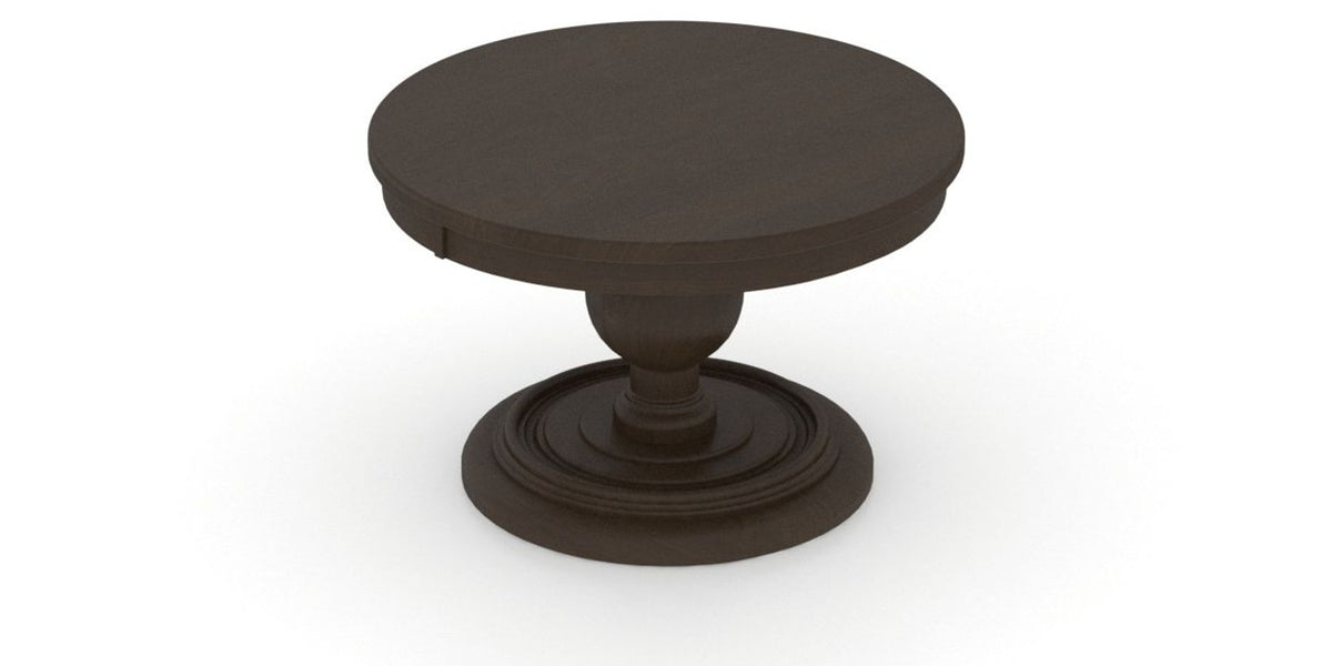 Canadel Round Dining Table 4848 with HQ Base, T Edge in 59 Davy's Grey, view from above