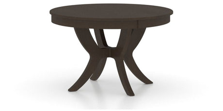 Canadel Round Dining Table 4848 with SI Base in 59 Davy's Grey, three-quarter view
