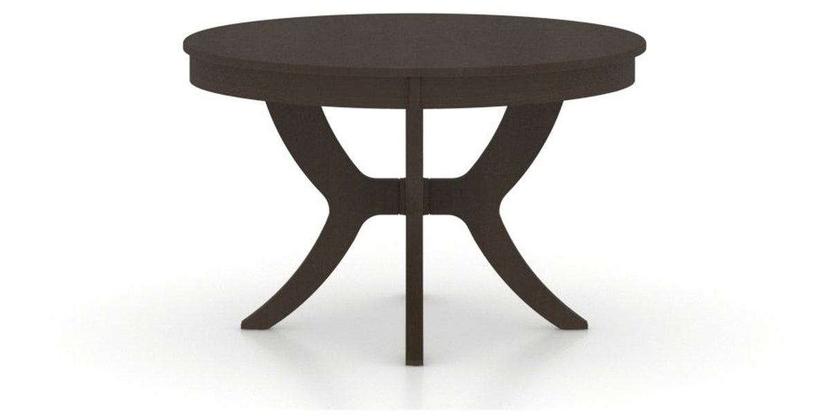 Canadel Round Dining Table 4848 with SI Base in 59 Davy's Grey, side view