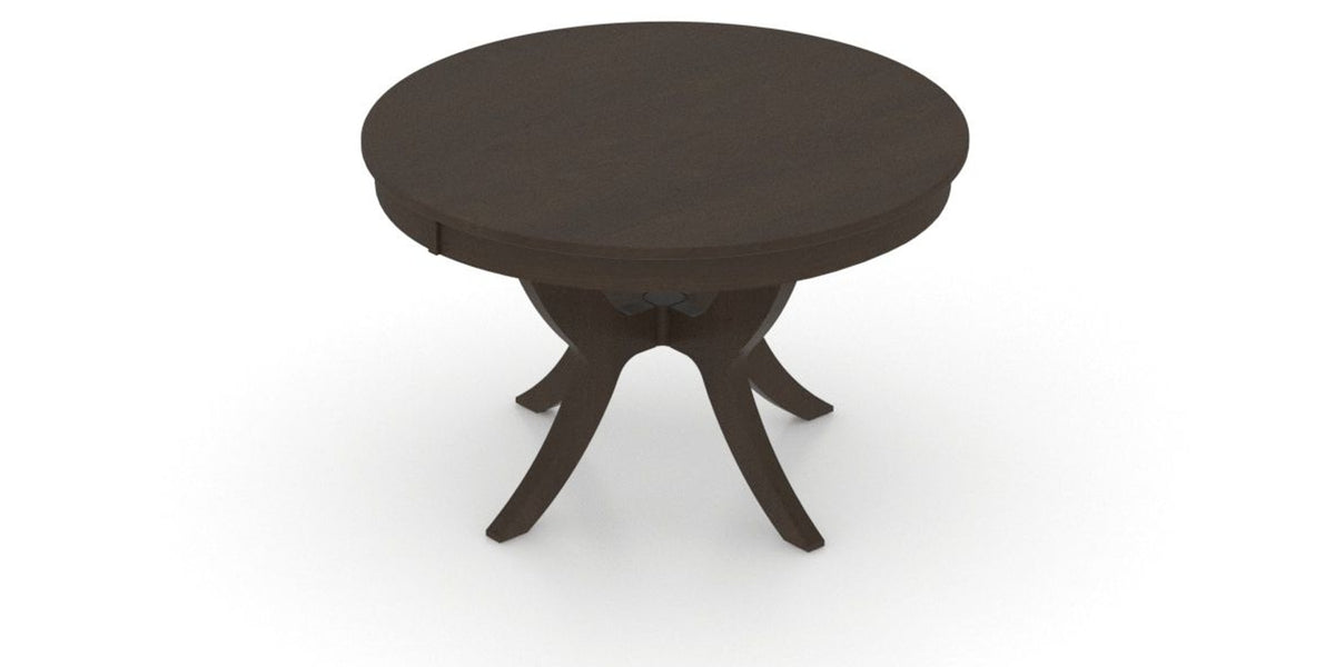 Canadel Round Dining Table 4848 with SI Base in 59 Davy's Grey, view from above