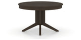 Canadel Round Dining Table 4848 with XQ Base in 59 Davy's Grey, side view