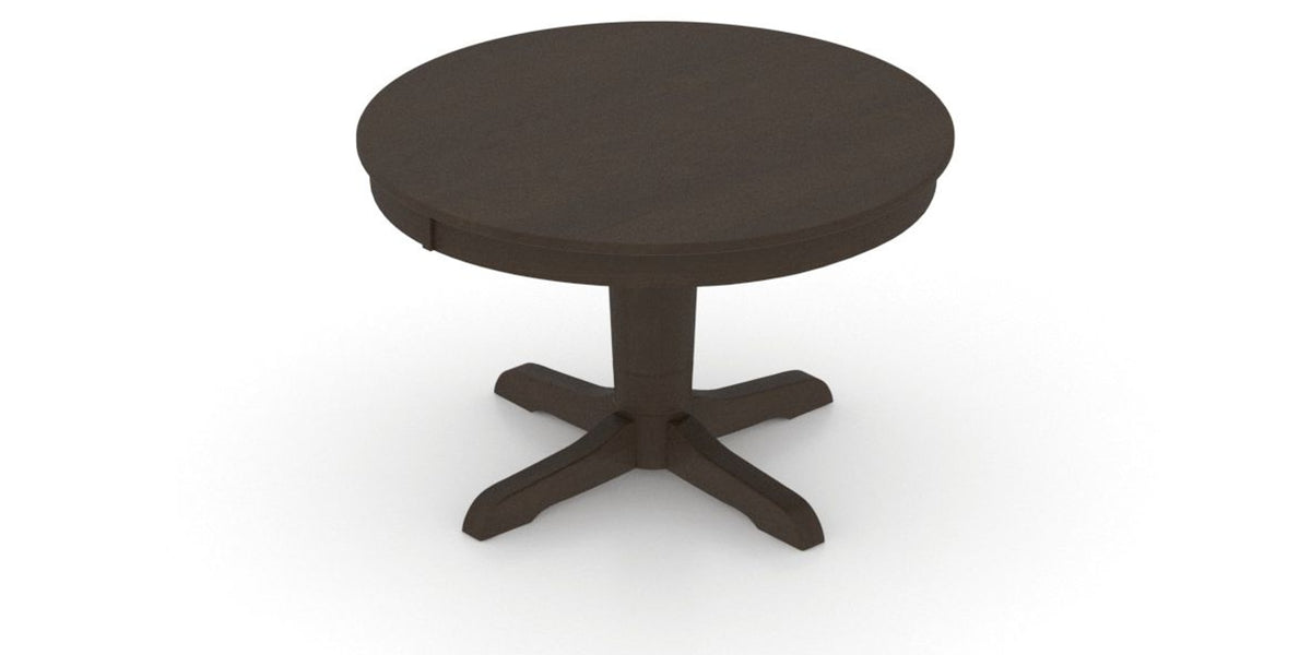 Canadel Round Dining Table 4848 with YY Base in 59 Davy's Grey, view from above