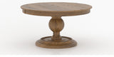Canadel Champlain Round Dining Table 5454 in Oak Washed HQ, three-quarter view