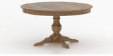 Canadel Champlain Round Dining Table 5454 in Oak Washed XP, three-quarter view
