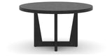 Canadel Modern Round Dining Table with MK Base in 09 Dark Smoke and Small Size, side view
