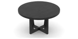 Canadel Modern Round Dining Table with MK Base in 09 Dark Smoke and Small Size, view from above