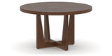 Canadel Modern Round Dining Table with MK Base in 19 Cognac Washed and Small Size, three-quarter view