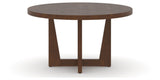 Canadel Modern Round Dining Table with MK Base in 19 Cognac Washed and Small Size, side view