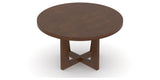 Canadel Modern Round Dining Table with MK Base in 19 Cognac Washed and Small Size, view from above