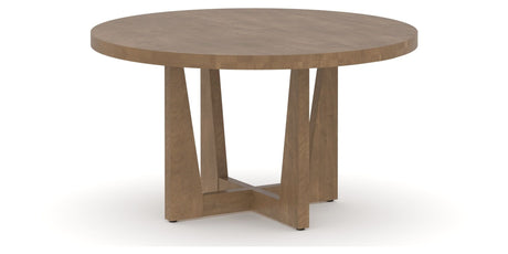 Canadel Modern Round Dining Table 5454 with MK Base in Small Size, three-quarter view