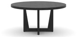 Canadel Modern Round Dining Table with MK Base in 09 Dark Smoke and Large Size, side view