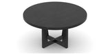 Canadel Modern Round Dining Table with MK Base in 09 Dark Smoke and Large Size, view from above