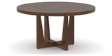 Canadel Modern Round Dining Table with MK Base in 19 Cognac Washed and Large Size, three-quarter view