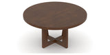 Canadel Modern Round Dining Table with MK Base in 19 Cognac Washed and Large Size, view from above