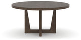 Canadel Modern Round Dining Table with MK Base in 29 Hazelnut Washed and Large Size, side view