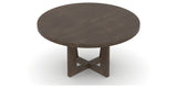 Canadel Modern Round Dining Table with MK Base in 29 Hazelnut Washed and Large Size, view from above
