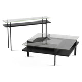 BDi Terrace Coffee Table in Charcoal Stained Ash, on white, Square tabletop shape