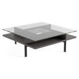 BDi Terrace Coffee Table in Charcoal Stained Ash, on white, Square tabletop shape