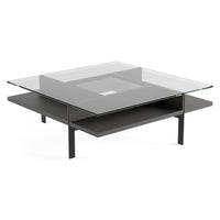 BDi Terrace Coffee Table in Charcoal Stained Ash, on white, Square tabletop shape