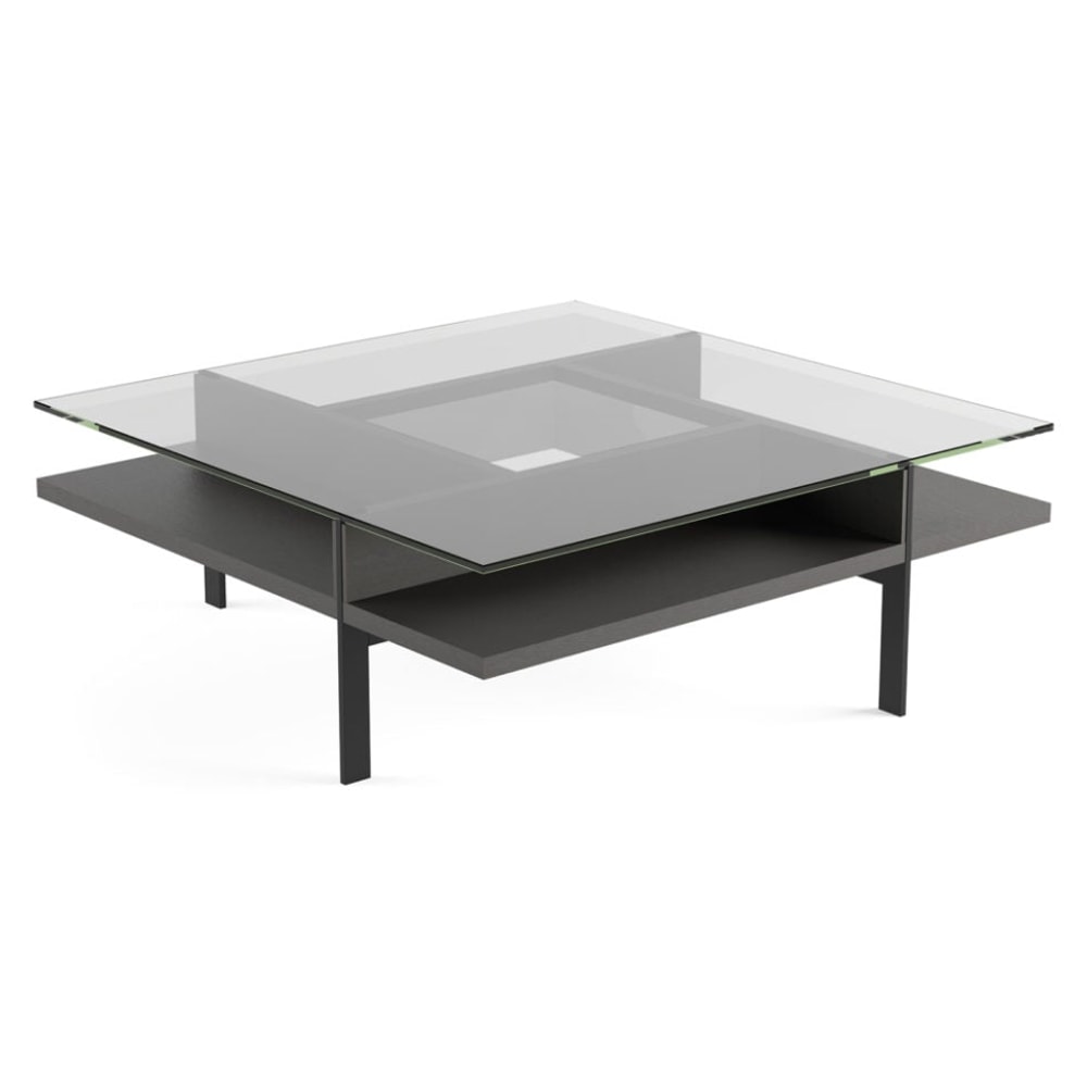 BDi Terrace Coffee Table in Charcoal Stained Ash, on white, Square tabletop shape