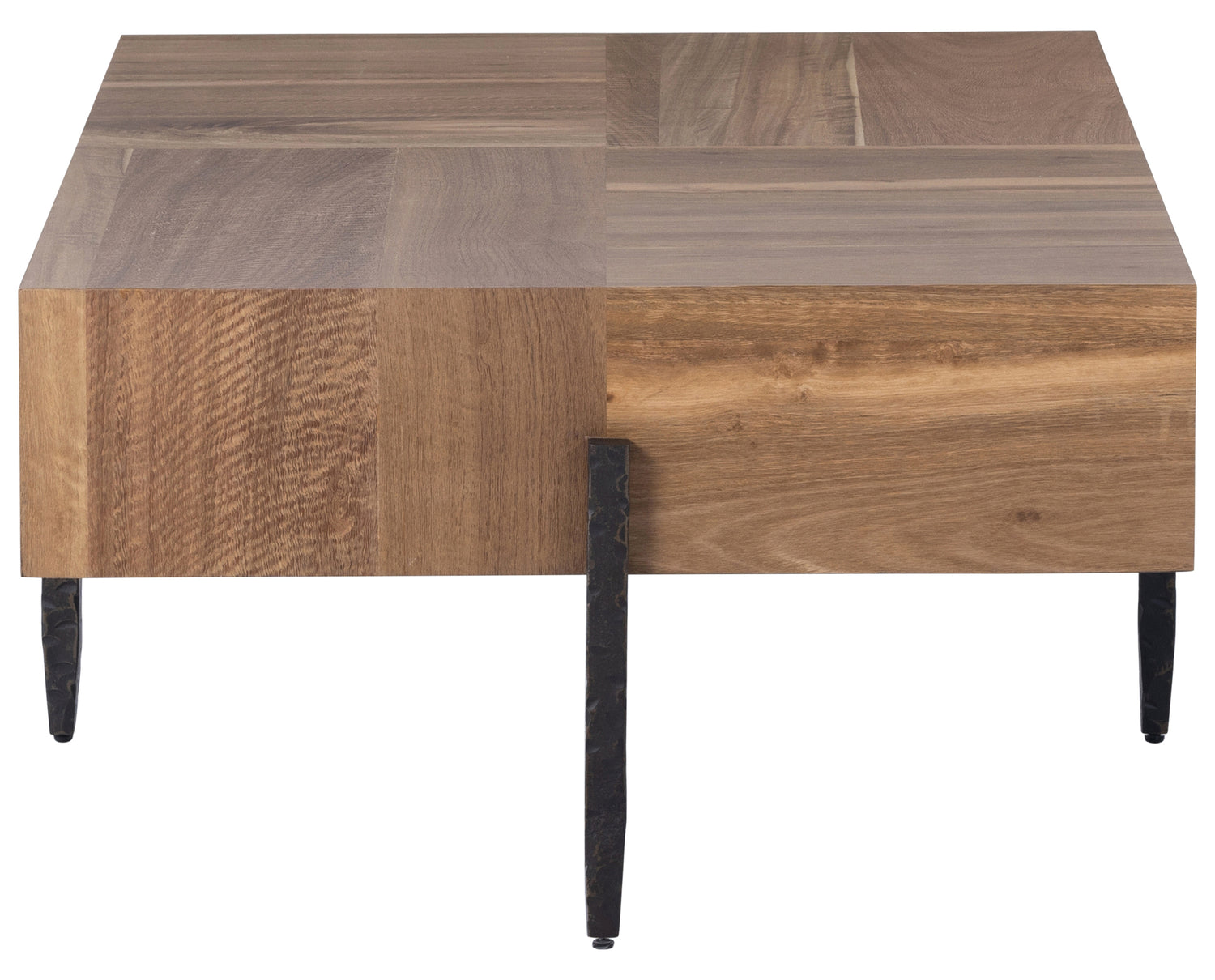 Natural Yukas with Dark Hammered Iron | Indra Coffee Table | Valley Ridge Furniture