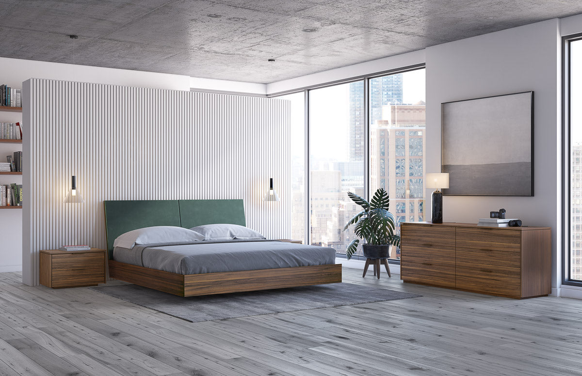 Smoked Walnut with Prestige Fabric | Mobican Urbana 42 Bed | Valley Ridge Furniture