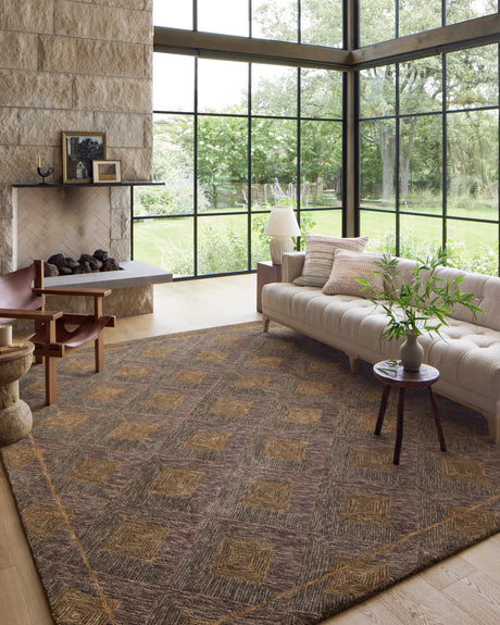 Varena Rug 04 | Plum / Gold