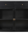 Black Iron with Tempered Glass | Shadow Box Small Cabinet | Valley Ridge Furniture