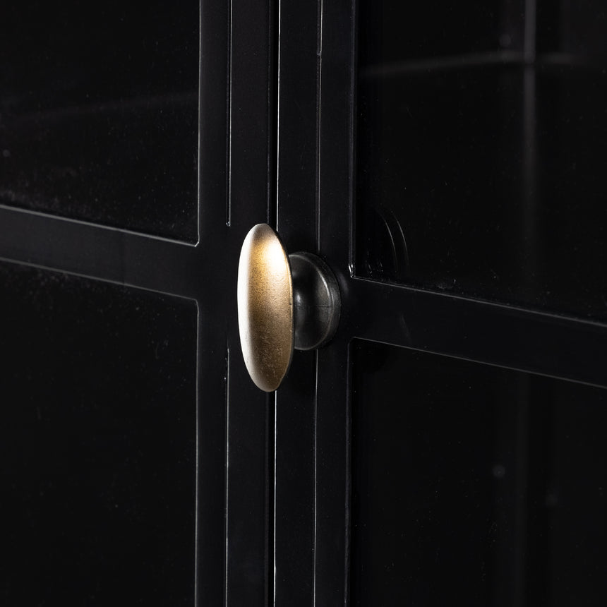 Black Iron & Clear Glass with Weathered Bronze Iron | Belmont Cabinet | Valley Ridge Furniture