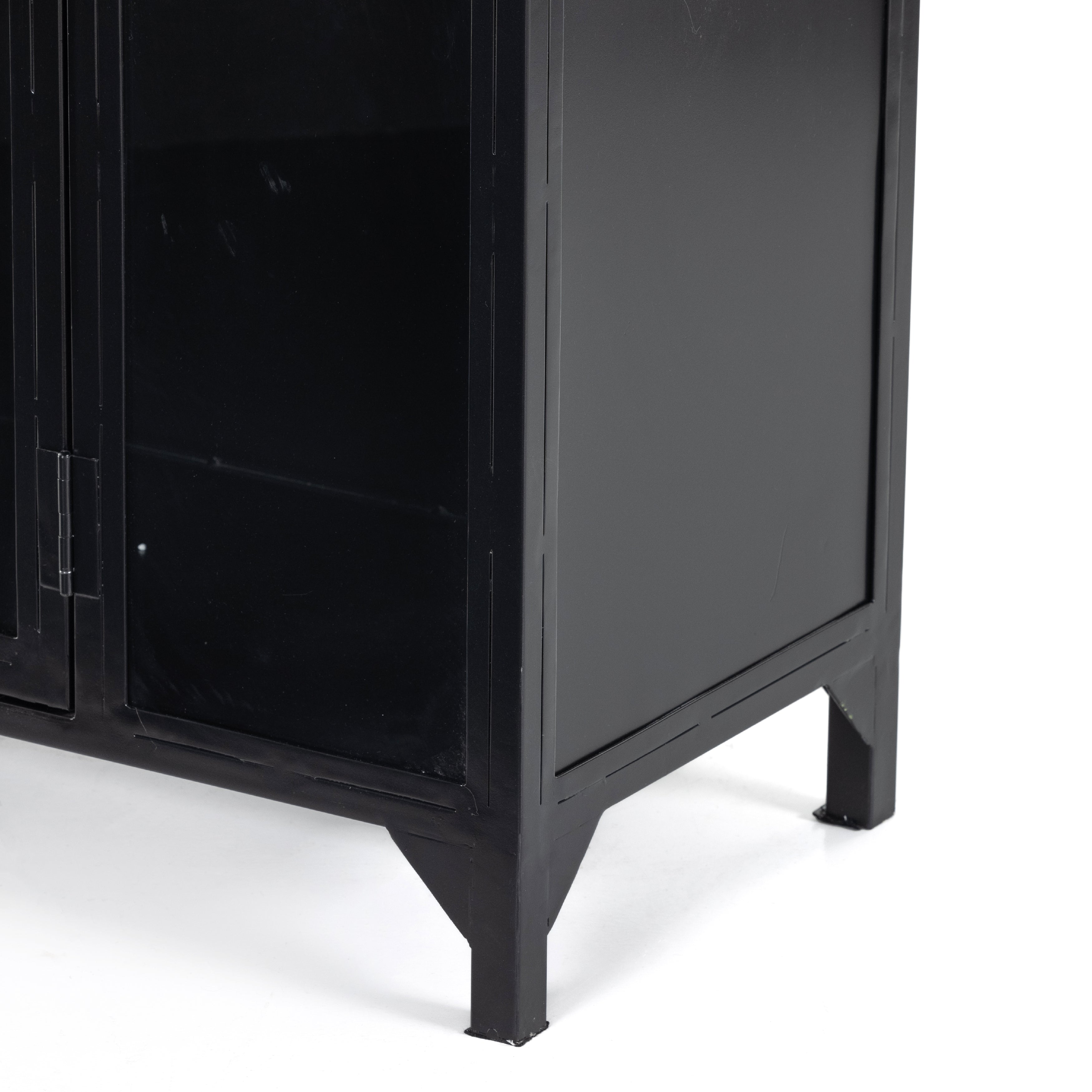 Black Iron &amp; Clear Glass with Weathered Bronze Iron | Belmont Cabinet | Valley Ridge Furniture