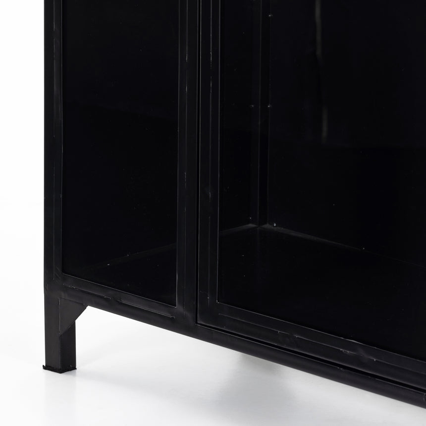 Black Iron & Clear Glass with Weathered Bronze Iron | Belmont Cabinet | Valley Ridge Furniture