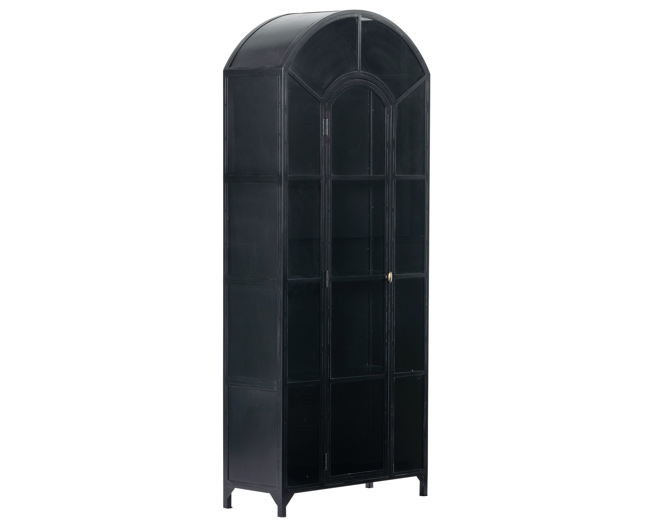 Black Iron &amp; Clear Glass with Weathered Bronze Iron | Belmont Cabinet | Valley Ridge Furniture