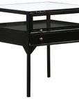 Black Iron with Tempered Glass | Shadow Box End Table | Valley Ridge Furniture