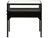 Black Iron with Tempered Glass | Shadow Box End Table | Valley Ridge Furniture