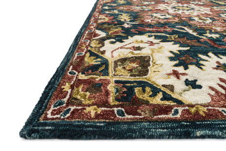 Victoria Rug 13 | Teal / Raspberry