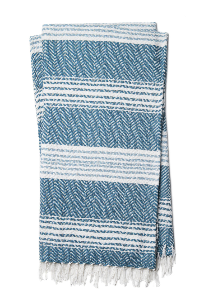Wren Blue / White Throw