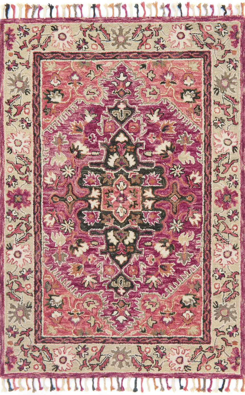 Zharah Rug 05 | Raspberry / Taupe