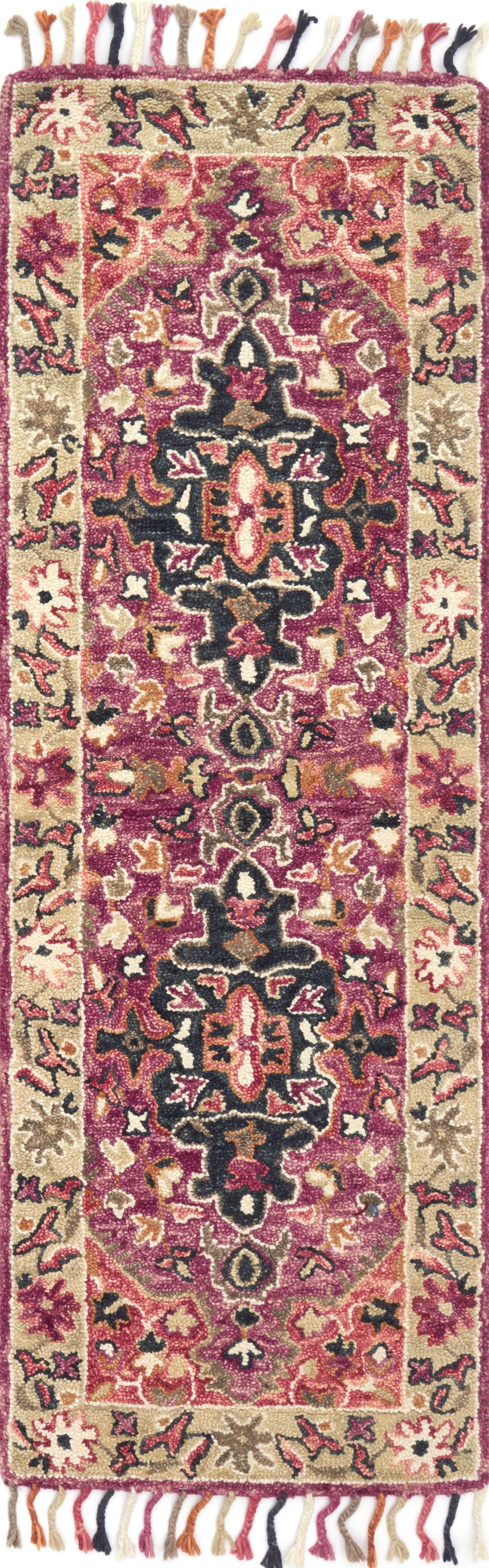 Zharah Rug 05 | Raspberry / Taupe